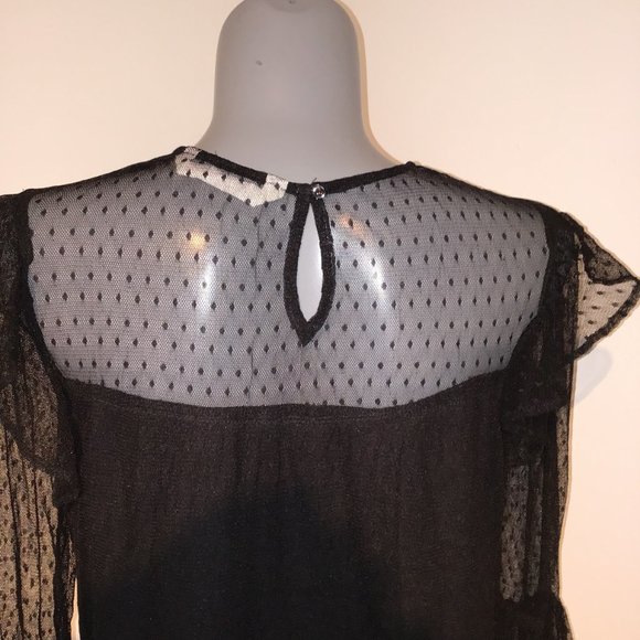 Zara Black Floral Embroidered Blouse - Picture 8 of 11